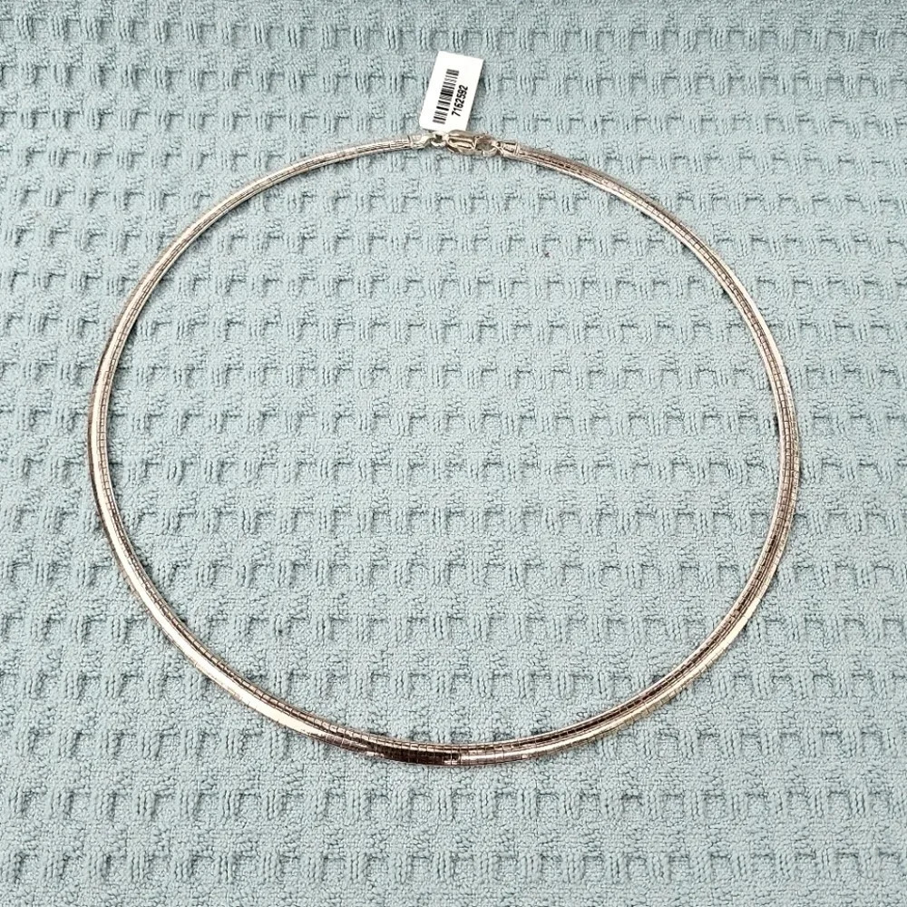 Omega Solid 925 Sterling Silver 18" Necklace (16.60g) 4mm.